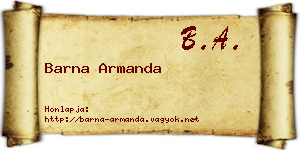 Barna Armanda névjegykártya